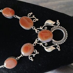 New Carnelian 925 Silver Necklace.